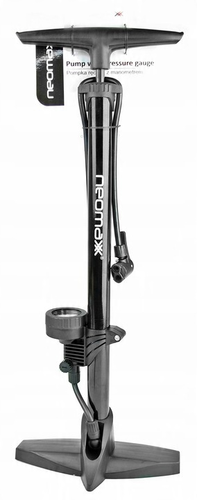 STACJONARNA POMPKA ROWEROWA METALOWA Z MANOMETREM RĘCZNA DO ROWERU PIŁEK