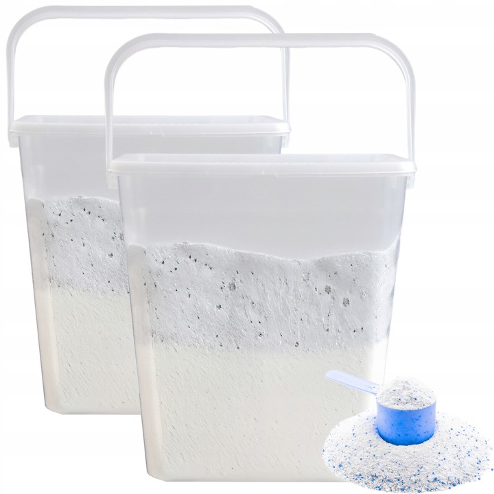 POJEMNIK NA DETERGENTY PROSZEK KAPSUŁKI DO PRANIA 6L Z UCHWYTEM ZESTAW