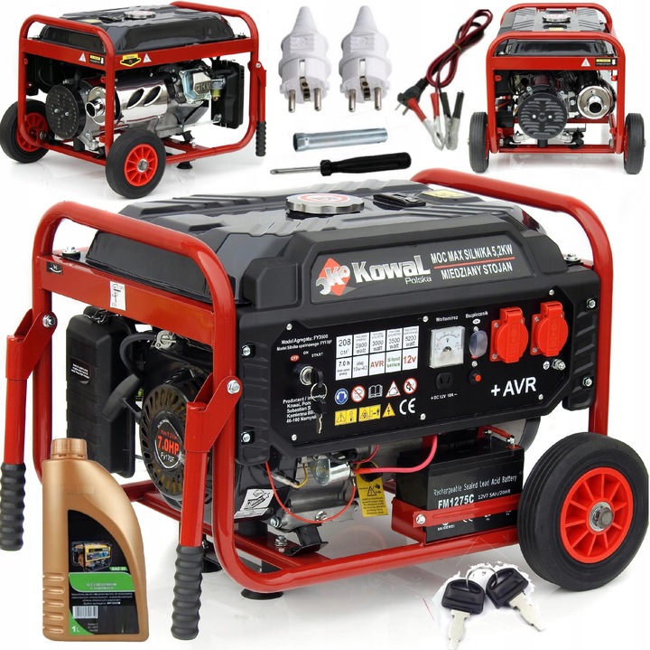 PROFESJONALNY AGREGAT PRĄDOTWÓRCZY 5,2kW ELE-START AVR+ MIEDŹ STOJAN