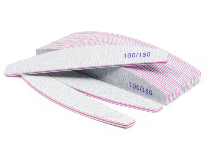 100 x Pilnik do Paznokci Łódka Zebra 100/180