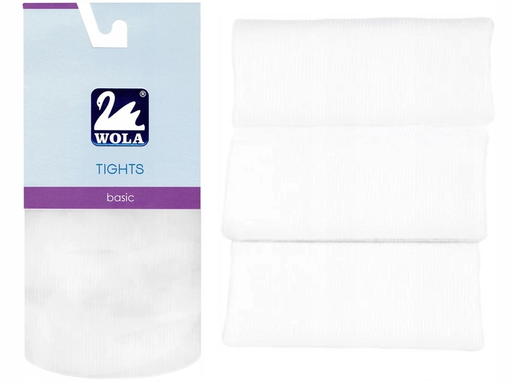 WOLA RAJSTOPY GŁADKIE BAWEŁNA 140/146 BIAŁE