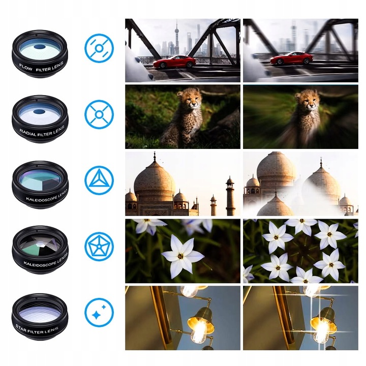 Zestaw obiektywów do telefonu 10w1 Apexel APL-DG10