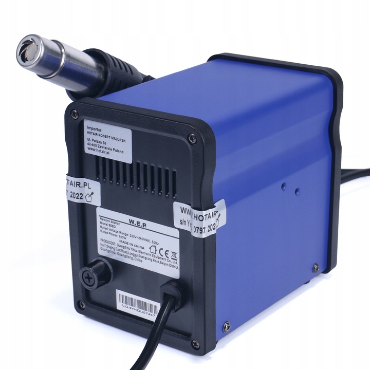 HOTAIR Stacja lutownicza WEP 858D wersja na TRAFO duży nadmuch ciężka