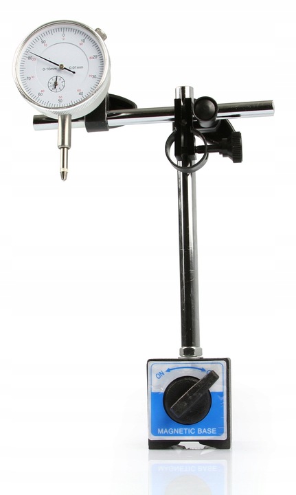 CZUJNIK ZEGAROWY + STATYW DO SPRAWDZANIA BICIA TARCZ 0-10MM ZESTAW