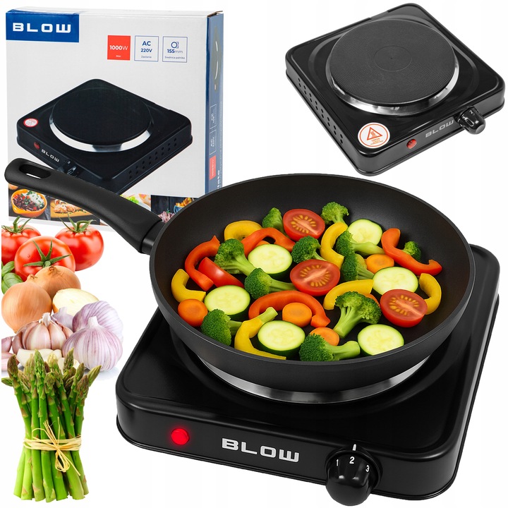 KUCHENKA ELEKTRYCZNA JEDNOPALNIKOWA PRZENOŚNA POLOWA TURYSTYCZNA 1000W