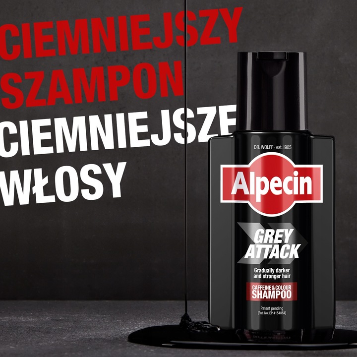 Alpecin Grey Attack Szampon Koloryzujący Męski Przeciw Siwieniu, 2x200ml