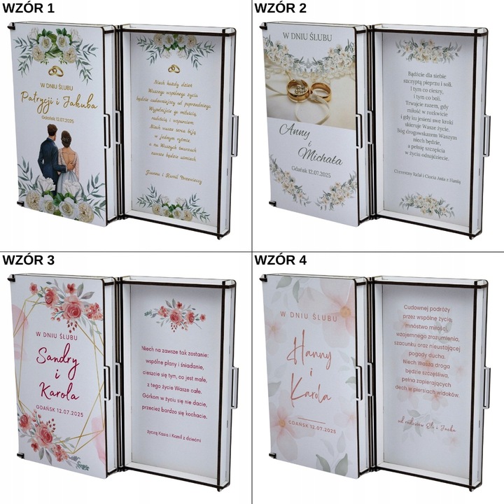 PREZENT NA ŚLUB - PUDEŁKO NA PIENIĄDZE dla pary młodej pamiątka ślubu