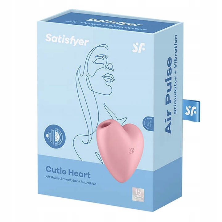 SATISFYER CUTIE HEART MASAŻER ŁECHTACZKI WIBRATOR BEZDOTYKOWY 12 TRYBÓW