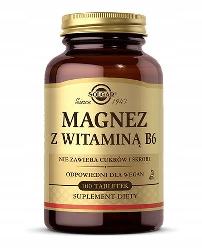 SOLGAR MAGNEZ Z WITAMINĄ B6 100 tabl.