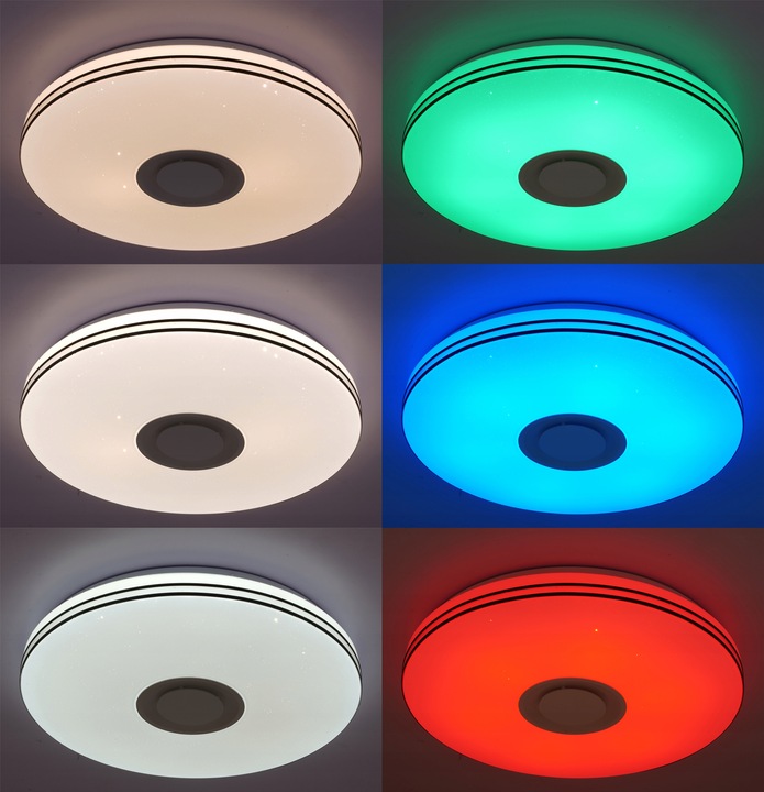 Plafon Natynkowy Lampa Sufitowa Oprawa 72W RGB CCT Głośnik Pilot biały