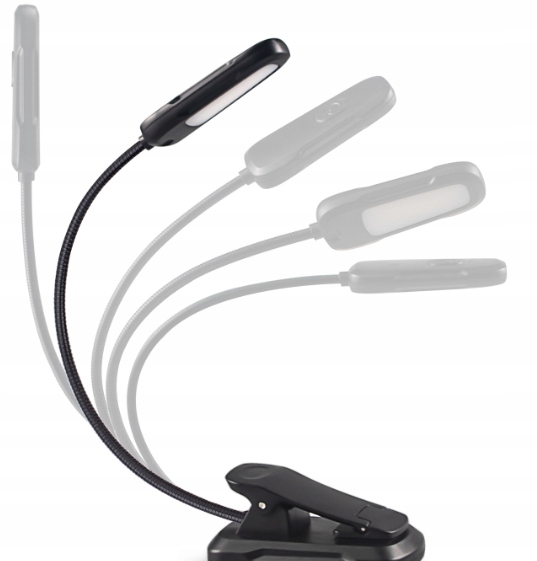 Lampka do czytania książek USB lampka nocna z klipsem zdrowa dla oczu 9 LED
