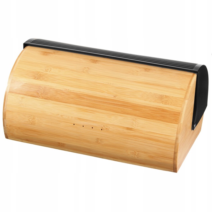 CHLEBAK NA CHLEB BUŁKI PIECZYWO POJEMNIK CZARNY BAMBUS DUŻY NÓŻ DO