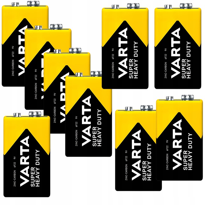 Bateria VARTA 9V 6F22 cynkowo węglowa MOCNE niemiecka długi termin x 9