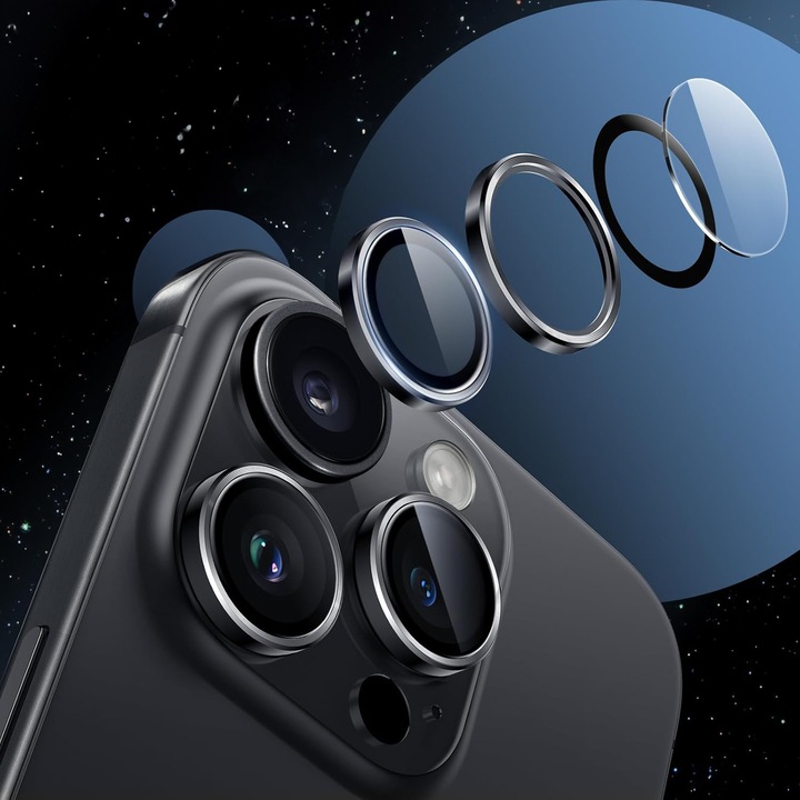 SZKŁO NAKŁADKA OSŁONA NA APARAT OBIEKTYW DO IPHONE 16 PRO / MAX - APLIKATOR