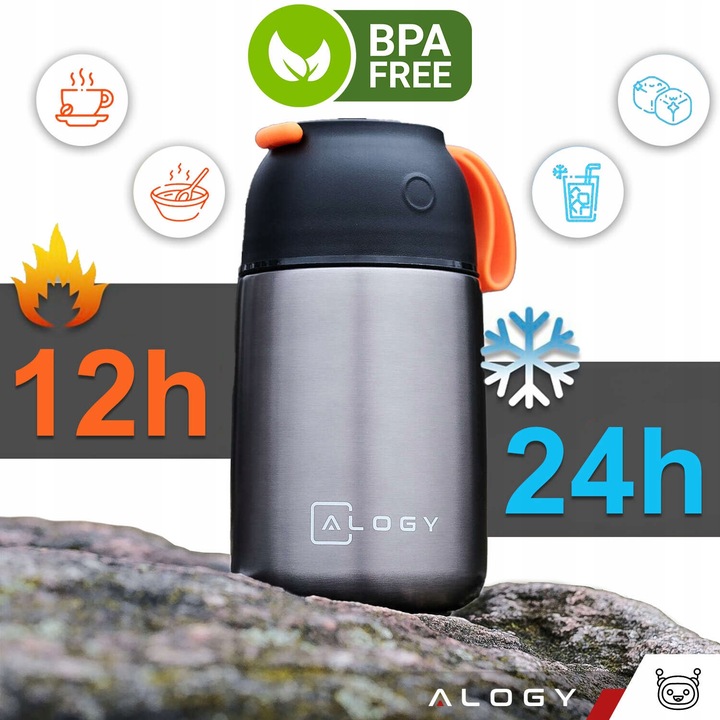 TERMOS OBIADOWY NA ŻYWNOŚĆ JEDZENIE ZUPĘ DLA DZIECI 700ml STALOWY - PREMIUM