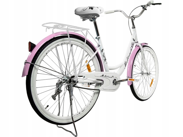 ROWER MIEJSKI DAMSKI 26" NA KOMUNIĘ RAMA 17" KOŁA 26" BAGAŻNIK OŚWIETLENIE