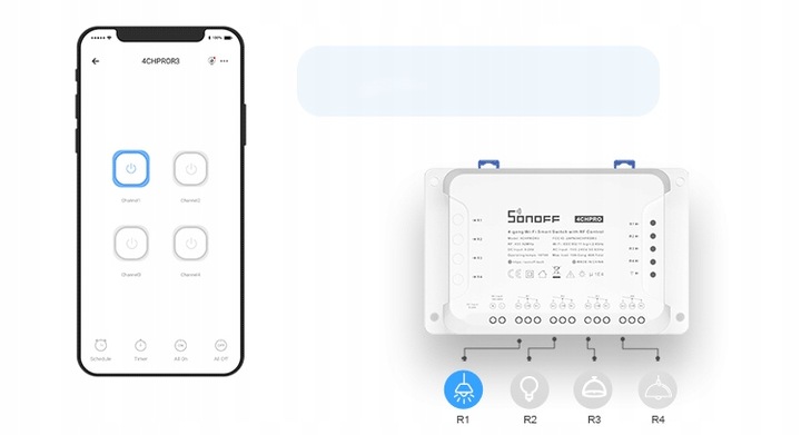 SONOFF 4CH Pro R3 Inteligentny Przekaźnik Przełącznik WiFi RF