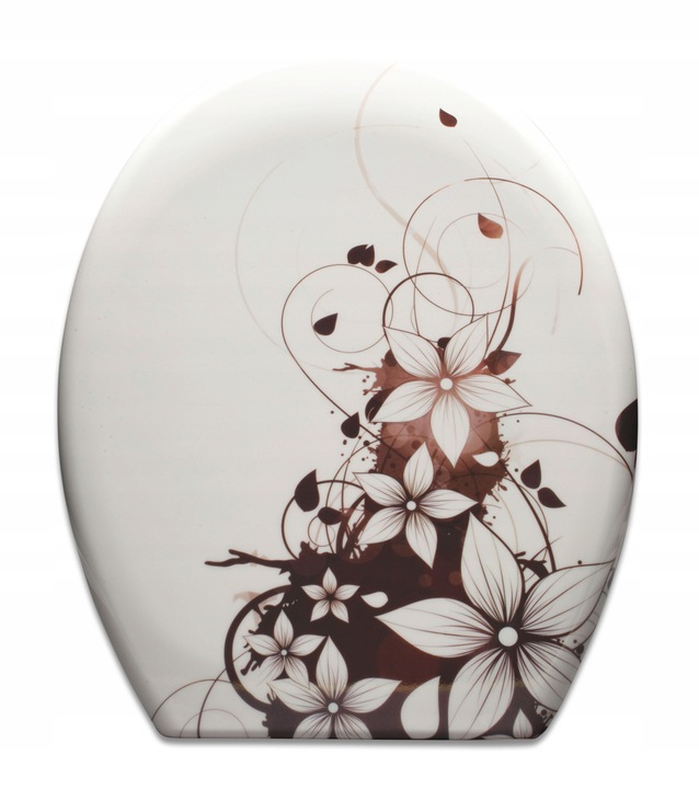 DESKA WC SEDESOWA WOLNOOPADAJĄCA TWARDY DUROPLAST NADRUK ESTIVA WENGE