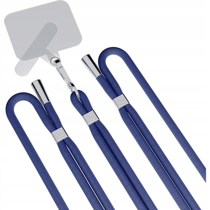 Accessories Dark Blue (silver) - 3mk EasyClip Smycz do telefonu regulowana