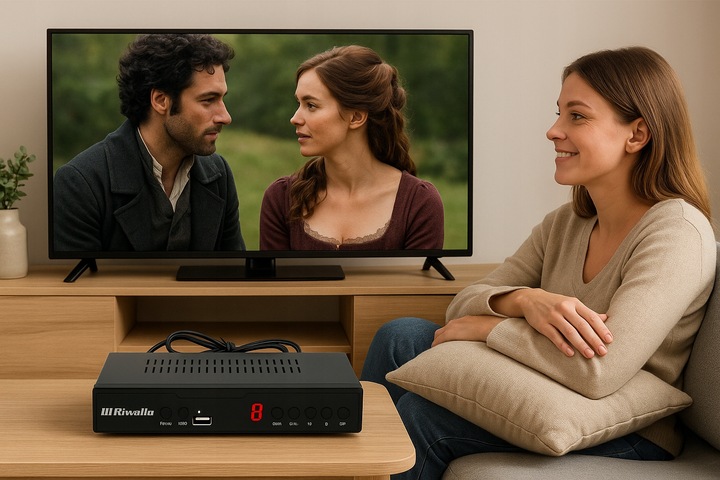 Dekoder DVB-T2 HEVC H.265 Riwall TVCONTROL Tuner TV Full HD HDMI USB