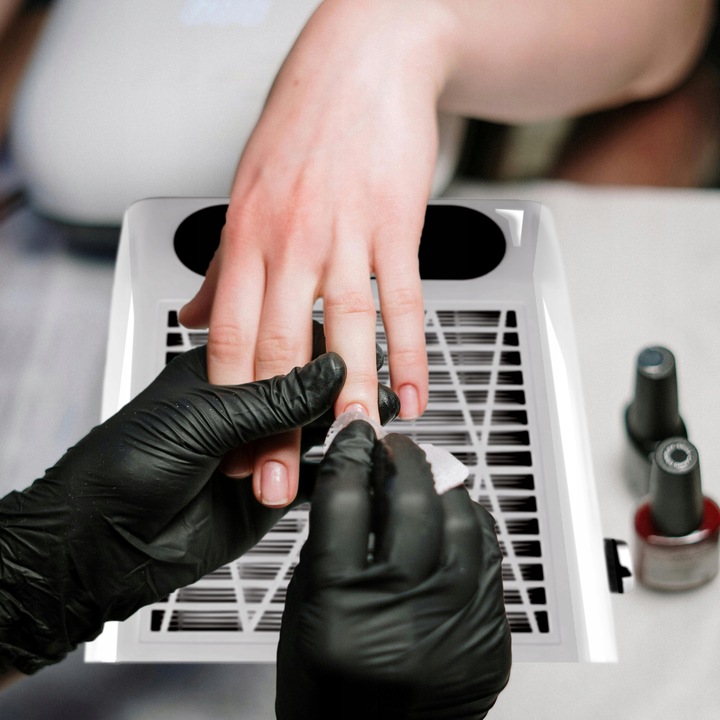 POCHŁANIACZ PYŁU 80W KASETOWY DO PAZNOKCI MANICURE BEZWORKOWY MOCNY +