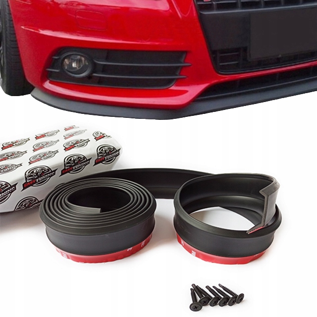 UNIWERSALNA dokładka zderzaka przedniego spoiler GUMOWA 2,5m SPOJLER OSŁONA