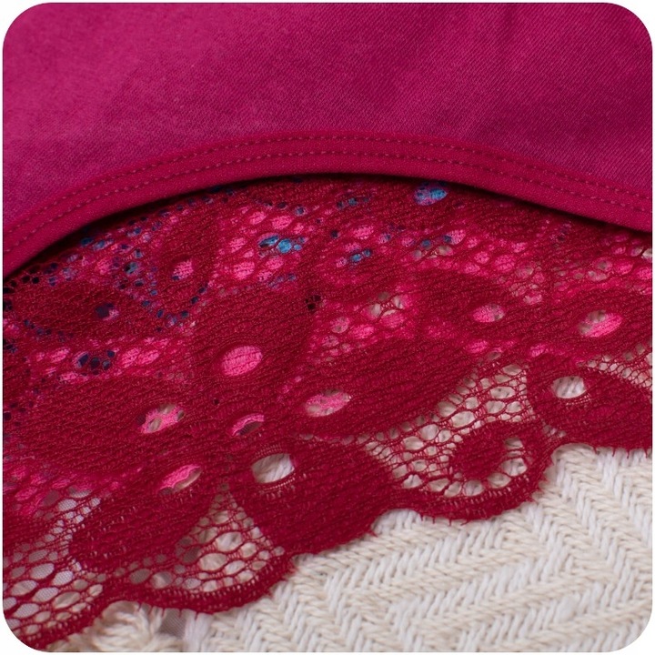 Majtki Koronkowe Bawełniane Wielokolorowe Damskie Figi Wygodne S 7-PAK