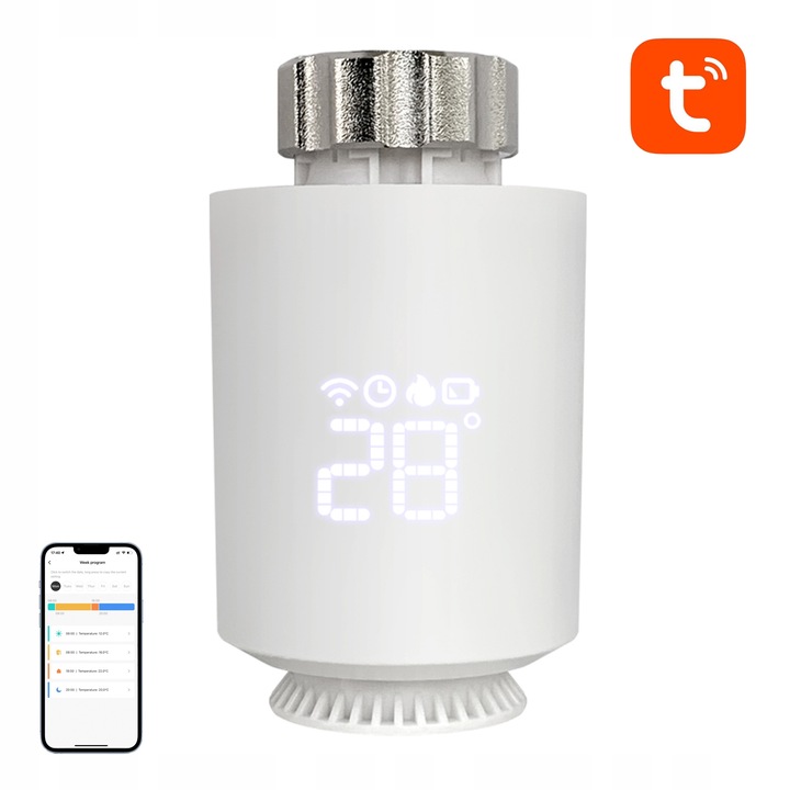 AVATTO TRV06 Inteligentna Głowica Termostatyczna M30 Sterownik ZigBee