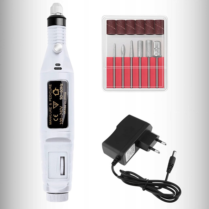 FREZARKA DO PAZNOKCI MANICURE PEDICURE DO USUWANIA HYBRYD ŻELU + FREZY