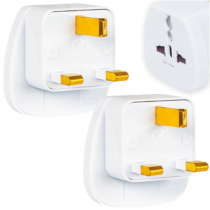 2x PRZEJŚCIÓWKA Wtyczka typ G ADAPTER PODRÓŻNY EU-UK PL ANGIELSKA