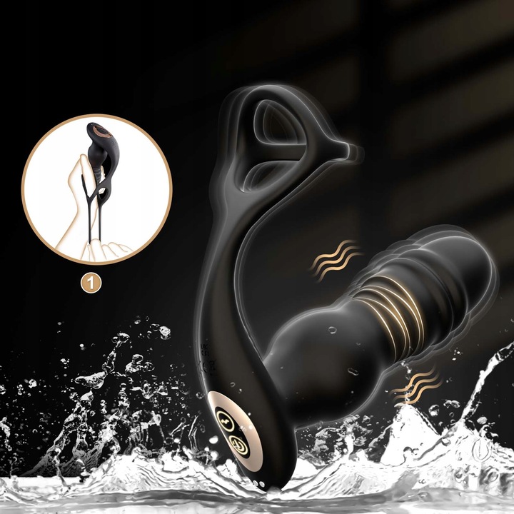 masażer prostaty trójwymiarowym pierścieniemKoguta