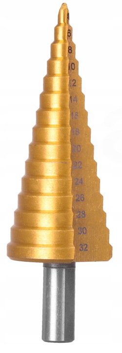 WIERTŁO STOŻKOWE Stopniowe Choinkowe TYTAN 4-32 mm