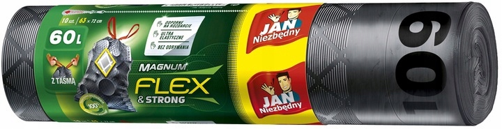 6X WORKI NA ŚMIECI Z TAŚMĄ 60L 6X8 SZT LAWENDOWE MAGNUM FLEX JAN