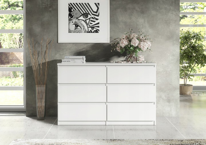 KOMODA 6 SZUFLAD 100CM BIAŁA