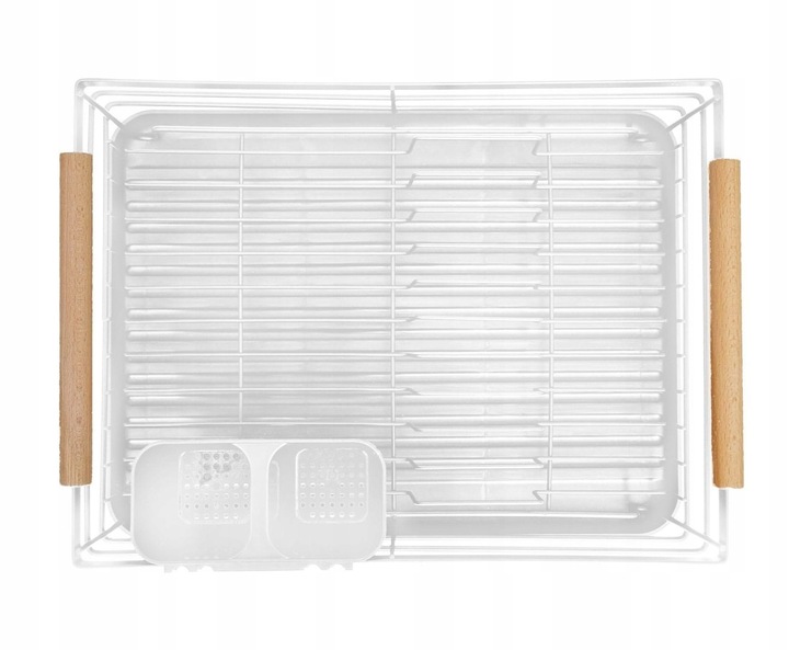 SUSZARKA DO NACZYŃ BIAŁA STOJĄCA OCIEKACZ DUŻA 32 cm x 42,5 cm x 15,5 cm