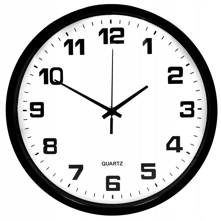 ZEGAR ŚCIENNY czarny 30 cm do salonu kuchni klasyczny