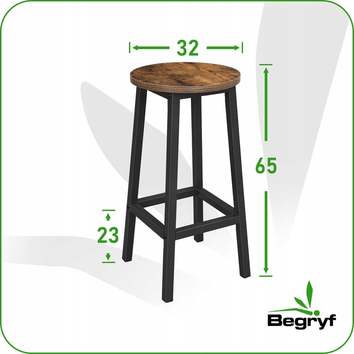 TABORET niski ciemny brąz STOŁEK BAROWY do jadalni do kuchni KRZESŁO