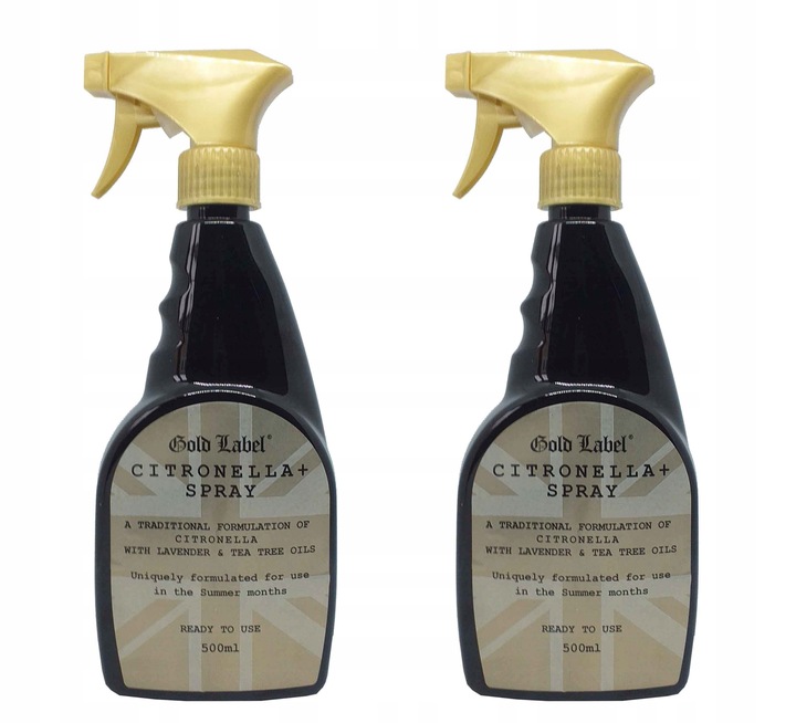 SPRAY ODSTRASZAJĄCY MUCHY KOMARY DLA KONI CITRONELLA GOLD LABEL 500ml HIT!!