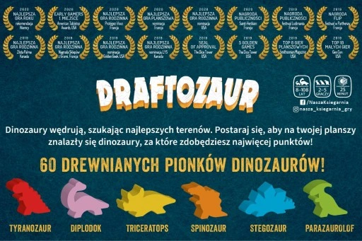 GRA PLANSZOWA DRAFTOZAUR najlepsza gra dinozaurach