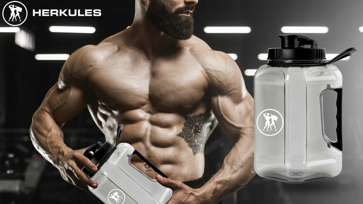 HERKULES Water Jug Kanister 2,4l Z USTNIKIEM BUTLA NA WODĘ BIDON SIŁOWNIA