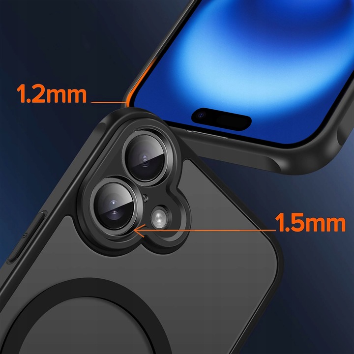 Etui do iPhone 16 do MagSafe MATT CASE WZMACNIANE 360° Szkło 5D PREMIUM
