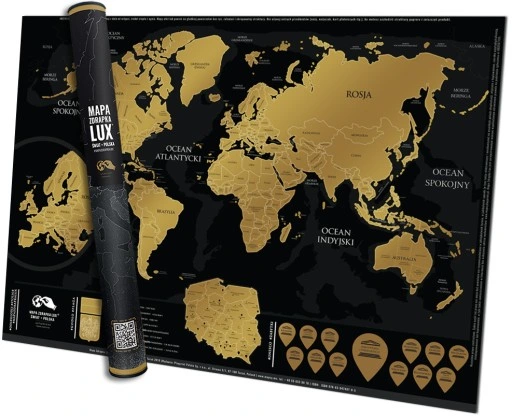 Mapa Zdrapka LUX język PL polski Scratch Map