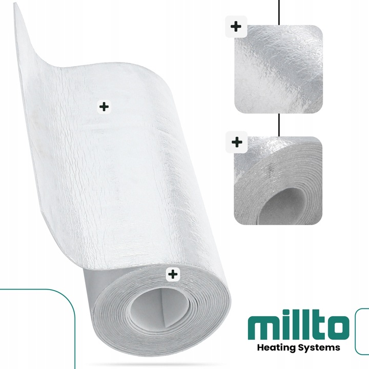 Ekran Zagrzejnikowy Mata Aluminiowa 5m Pianka Izolacyjna Odbijająca Ciep GO