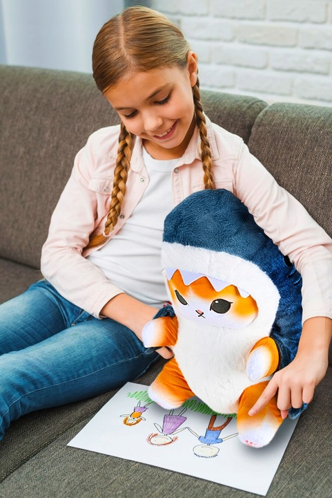 Kot Rekin Kotorekin 55Cm Przytulanka Xl Miś Maskotka Poduszka Duży Pluszowy