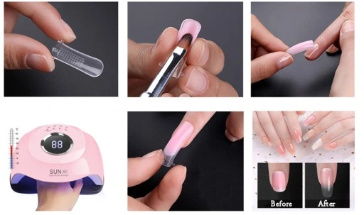 ZESTAW Formy DUAL DO AKRYLOŻELU 12 rodzajów MIGDAŁ pędzelek zaciskarka