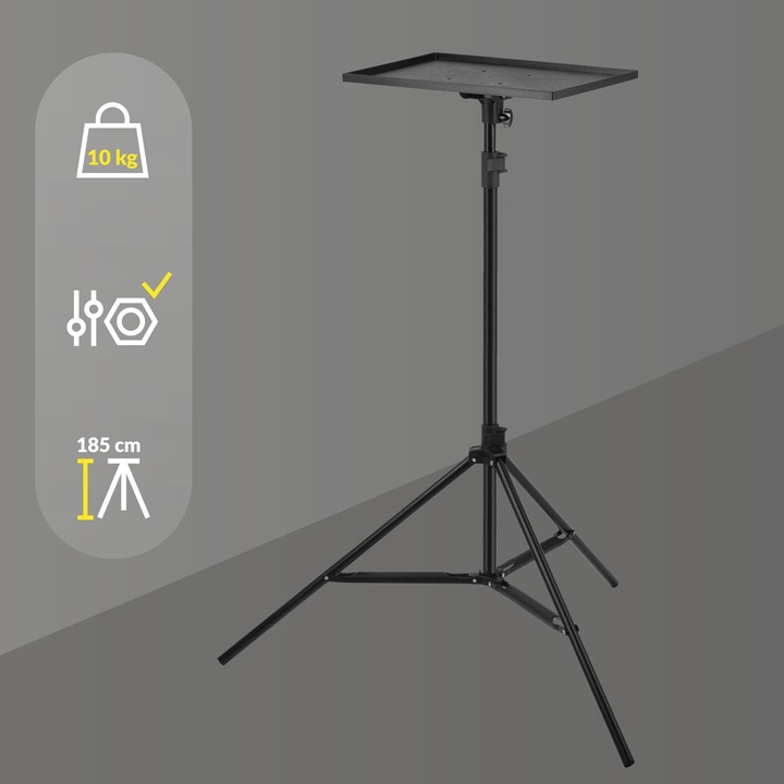 STATYW UCHWYT do projektora rzutnika PÓŁKA TRÓJNÓG do 10kg w:180cm 40x27cm