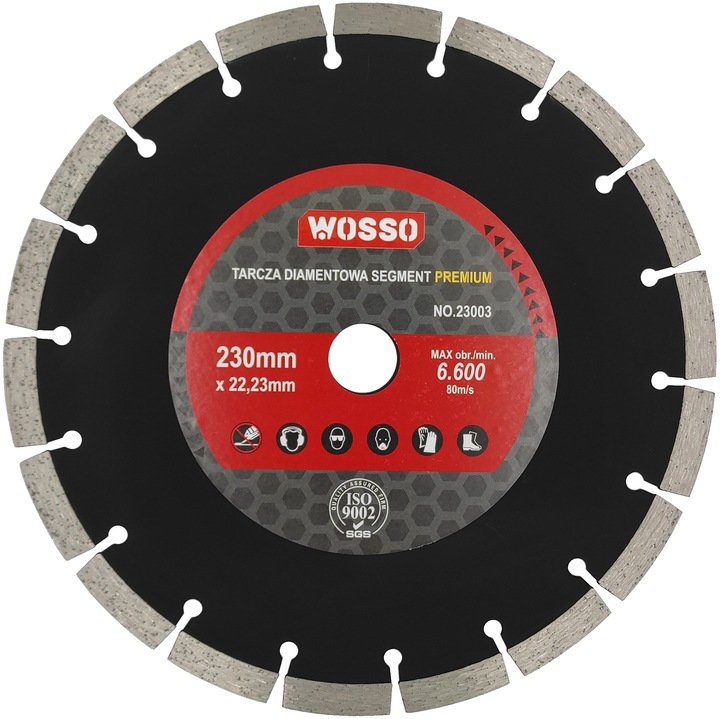 TARCZA DIAMENTOWA SEGMENTOWA 230MM DO BETONU KOSTKI CEGŁY SEGMENT PRO