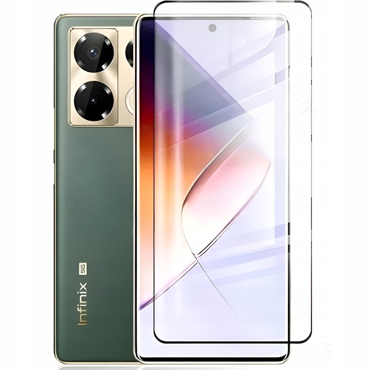 SZKŁO HARTOWANE Z CZARNĄ RAMKĄ DO INFINIX NOTE 40 PRO DOPASOWANE