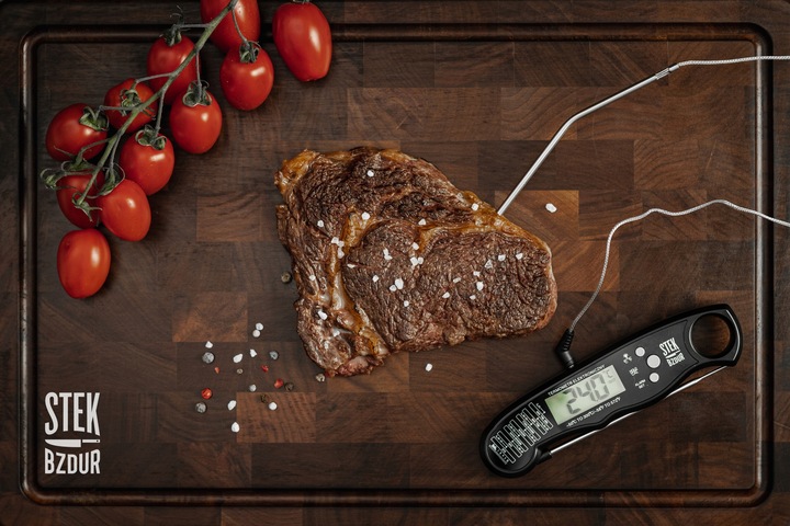Termometr Kuchenny Cyfrowy do Mięsa Steków Żywności STEK BZDUR LCD Sonda