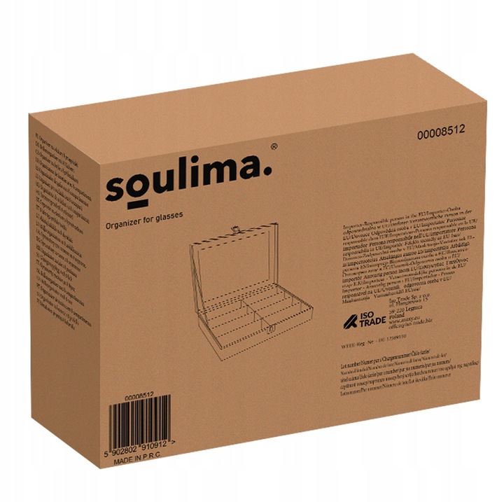 Pudełko na Okulary Etui Organizer na 8 Okularów Elegancka Szkatułka Prezent